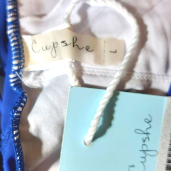 NWT Cupshe Women's Vacation Strappy Cut Out 1-Piece Swimsuit Royal Blue Size L - Picture 7 of 13